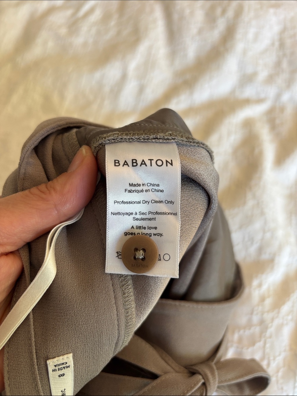 Babaton Cohen Wrap Pants Taupe Triacetate Wide Leg High Rise Mid  2000's Size 8 - Picture 8 of 14